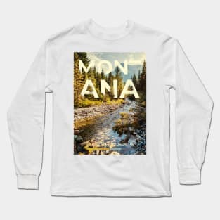 Montana Travel Poster Long Sleeve T-Shirt